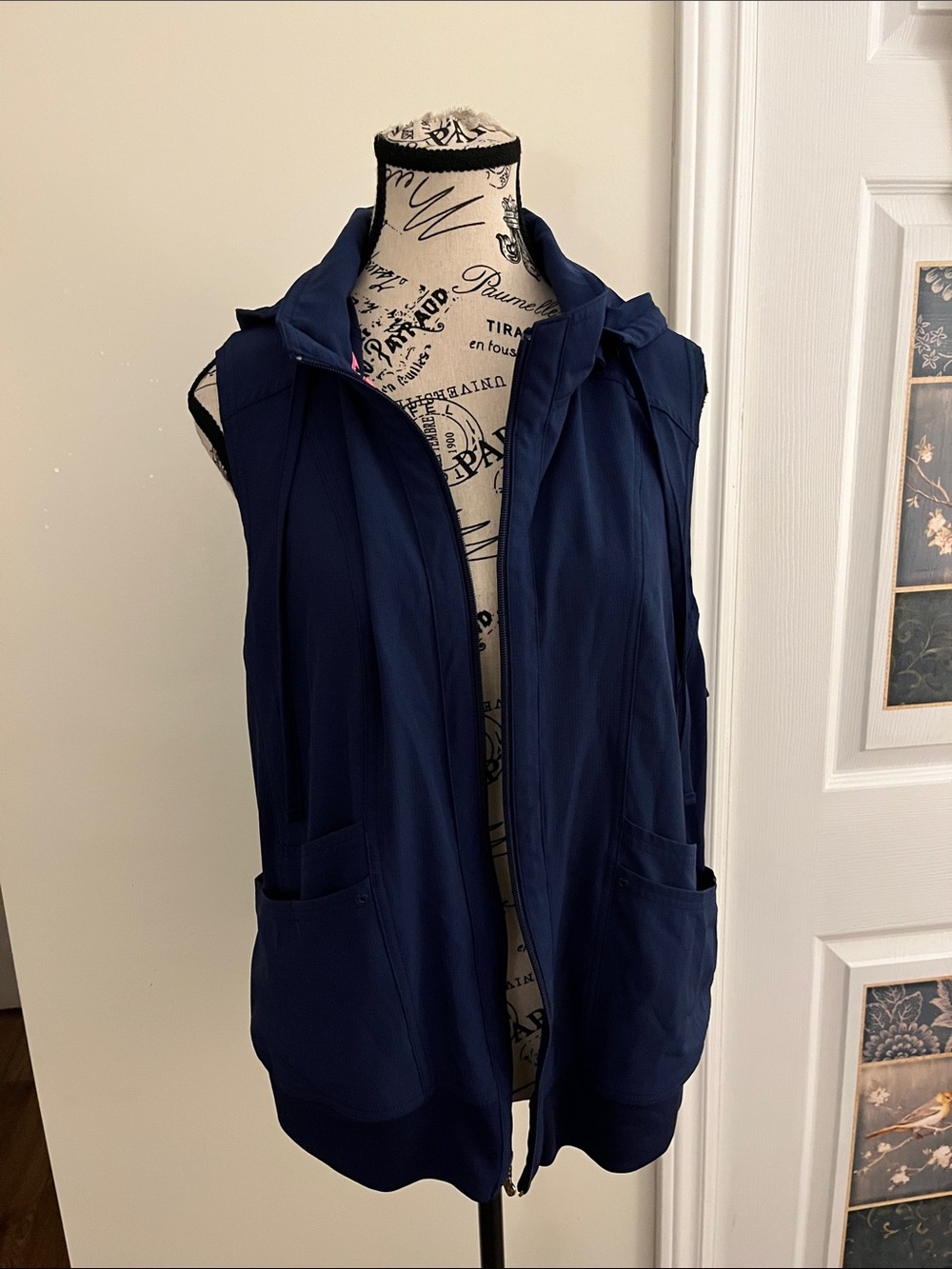 Heart Soul Navy Hooded Sleeveless Vest